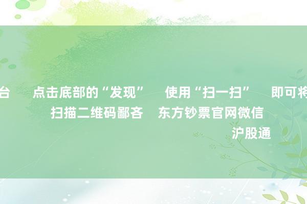 手机赌钱平台      点击底部的“发现”     使用“扫一扫”     即可将网页共享至一又友圈                            扫描二维码鄙吝    东方钞票官网微信                                                                        沪股通             深股通            